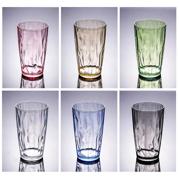 Okrossbara Dricksglas 490ml Akryl Splittringsfria Vattenglas Ölglas Clear
