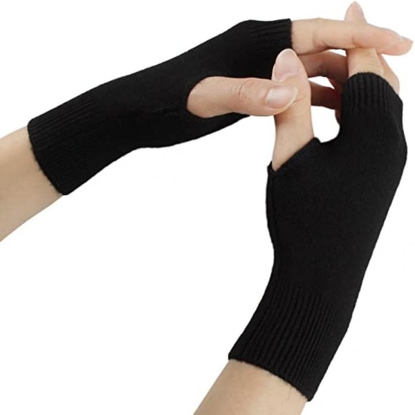 Cashmere Half Fingerless Handskar Vintervarma vantar för kvinnor, mjuka och bekväma för att inte skada huden.