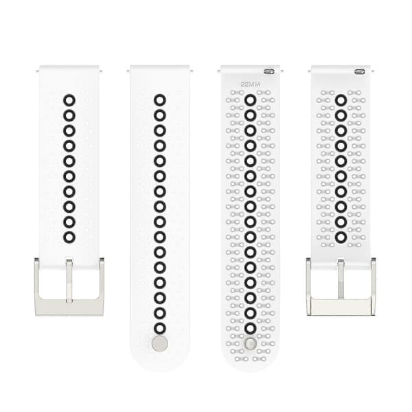 Farverig hul silikonerem til Suunto 9 Peak White Black