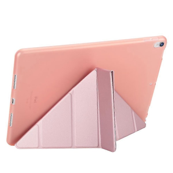 Origami Stativ Läder Smart Fodral för iPad Air 10.5 (2019) / Pro 10.5 tum (2017) Rose Gold