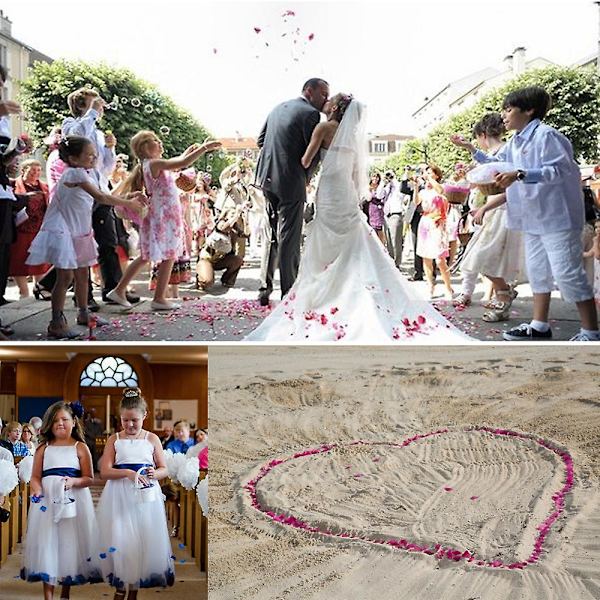 1000 st konstgjorda rosenblad för bröllopsdekorationer, romantisk kväll, alla hjärtans dag, evenemang, vit Peach Red Gravity