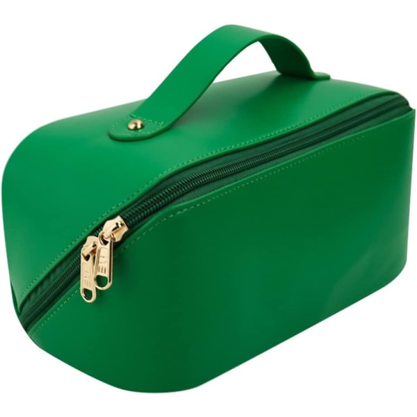 Kosmetisk väska Resväska, stor kapacitet högkvalitativ hudvårdsväska och necessär med handtag, vattentät necessär för damer (grön)