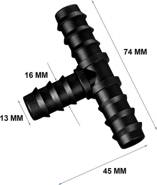 8 stk. rørkoblinger til 16 mm vandingssystem