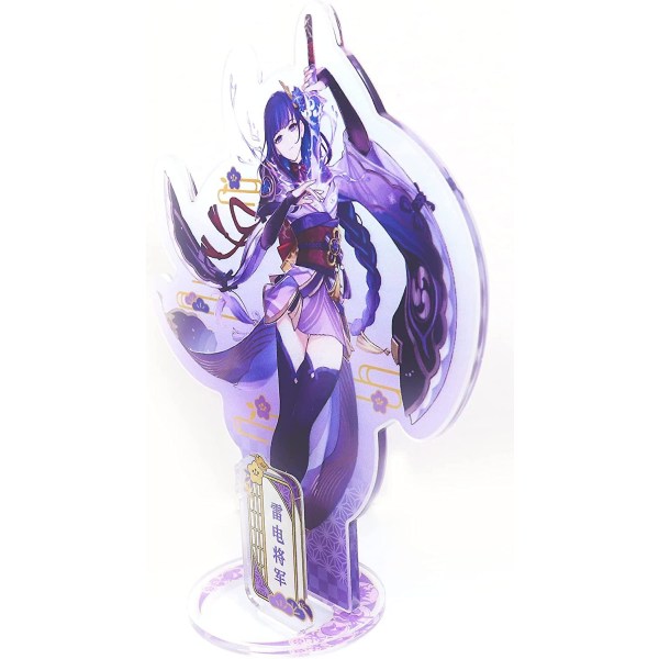 Exquisite Genshin Impact Figier Stand. 3pcs Dual Insert With Background Genshin Standing Figure (raiden Shogun) Raiden Shogun -