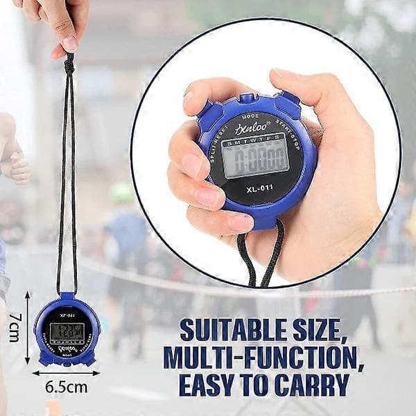 Timerklocka Timer Sport Domare Digital klocka Bärbar Vattentät Stoppur Intervallträning Timer Abc Blå Digital Timer Utomhus med Band