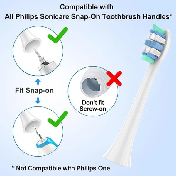 8 stk. erstatningsbørstehoder kompatible med Philips Sonicare erstatningsbørstehode 4100 6500 6100 7500 5300 1100