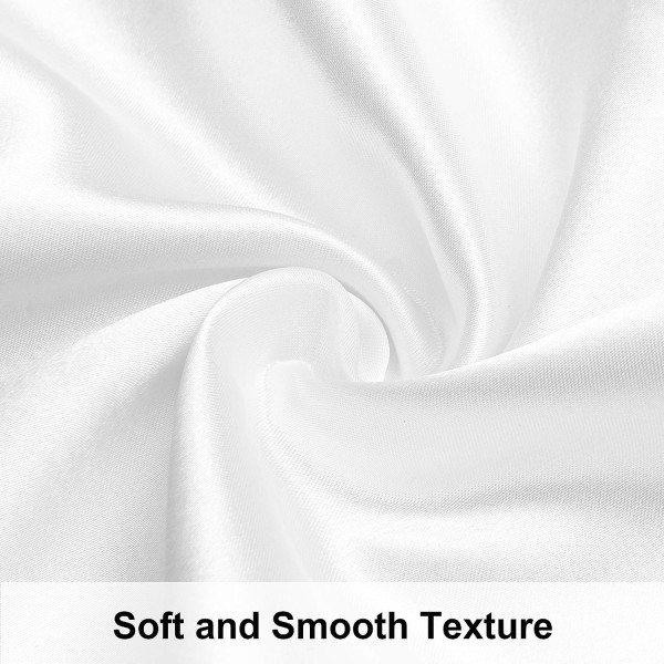 Silke sateng putetrekk, luksuriøse og silkeaktige standard putevar med konvolutt, hvit