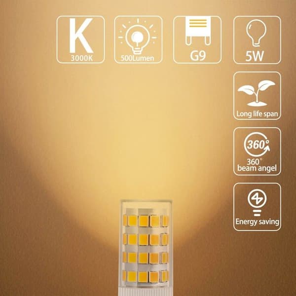 G9 LED-lampa - 5W - Varmvit - 3000K - 10-pack