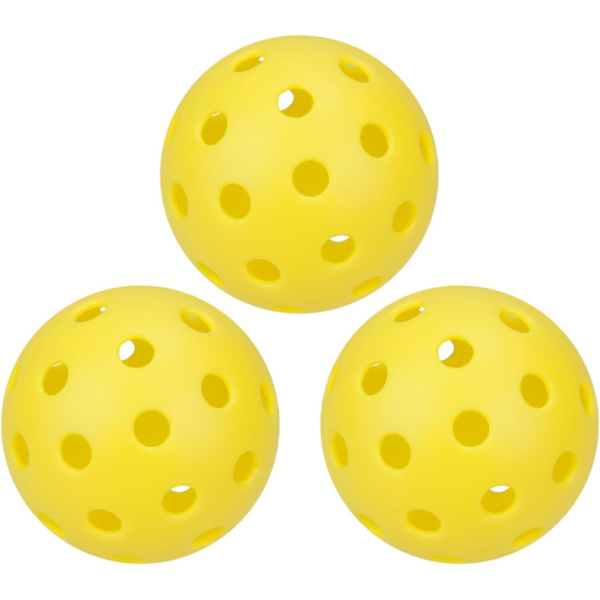 3-pack Pickleballbollar 40 hål Utomhus Pickleballbollar Pickleballs ihåliga träningsbollar med flera färger Yellow