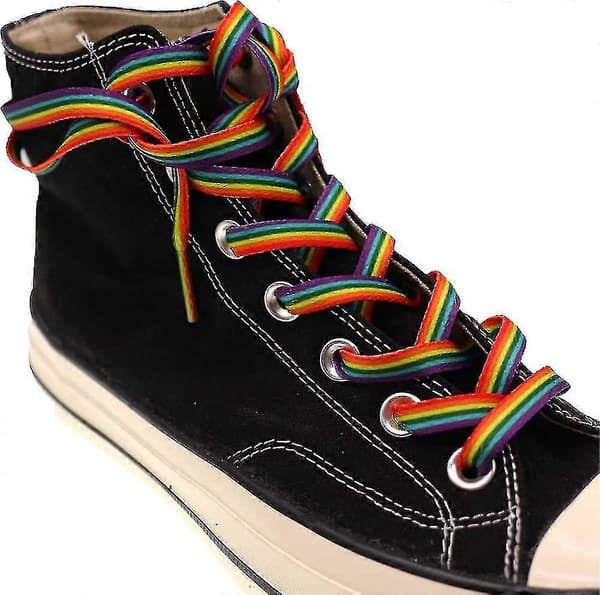 1 Par Regnbue Snørebånd Til Sneakers Støvler Sportssko Elastisk Mode