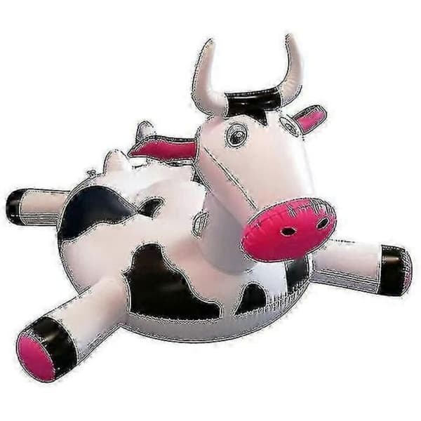 Oppustelig ko pool float til børn og voksne; tømmerflåde/flydende båd; sommer svømmelegetøj