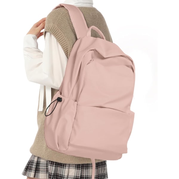14 Tommer Laptop Rygsæk Teen Piger Letvægts Rygsæk Vandafvisende Skoletaske College Drenge Mænd Arbejdsrygsæk Pink