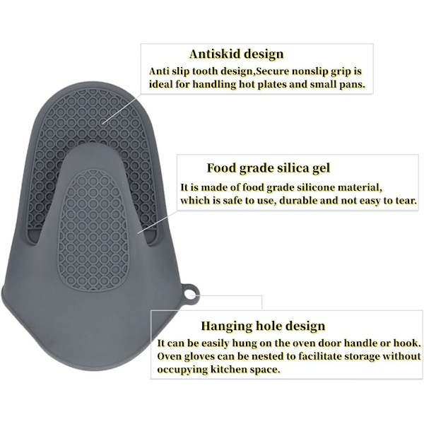 Ugnsvante Tjock Silikon Grytlapp Mini Ugnsvante Värmebeständig Nypgrepp för Bakning, Matlagning, Bbq Grillning