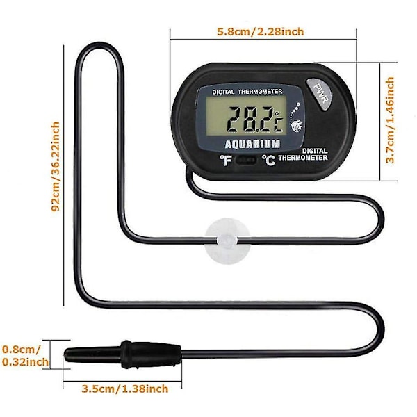 Akvarie Termometer 4 Stykker Digital Med Vandtæt Stik Til Akvarie Glasbeholdere