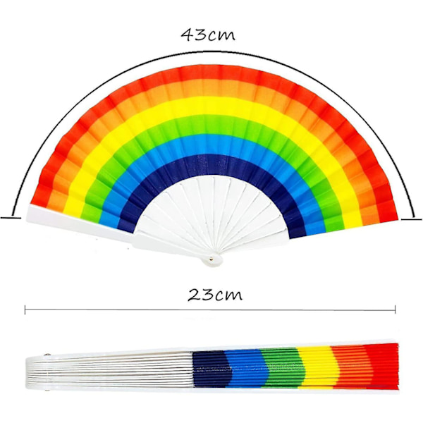 Regnbuevifte, 6 stk. Dansedekorasjon Håndvifte Sommer Regnbuevifte Dekorasjoner Foldbar Vifte