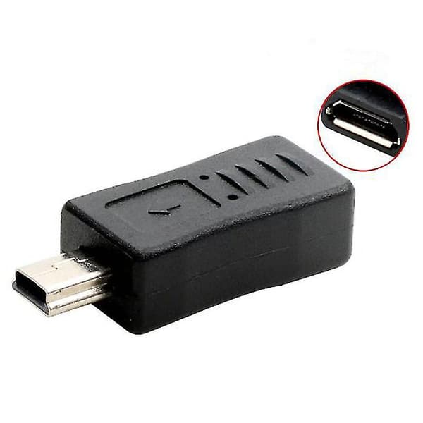 Svart Micro USB Hunn til Mini USB Hann Adapter Lader Konverter Adapter Hfmqv