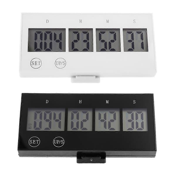 Digital 999 Dages Nedtællingsur Timer Magnetisk Bagside til Ferie Pensionering Black