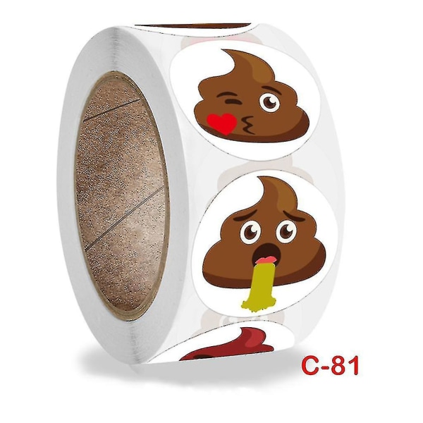 Multifunktionella Poop Stickers 500st/rulle Roliga Wrap Tags Halloween Xmas Supplies