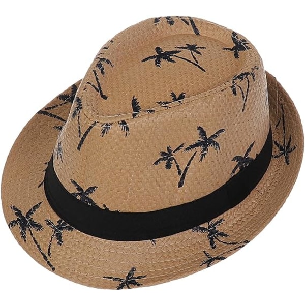 Havaijilaiset Fedoran olkihatut miehille, naisille , unisex Panama Summer Sun Jazz Costume Party Cap(khaki)