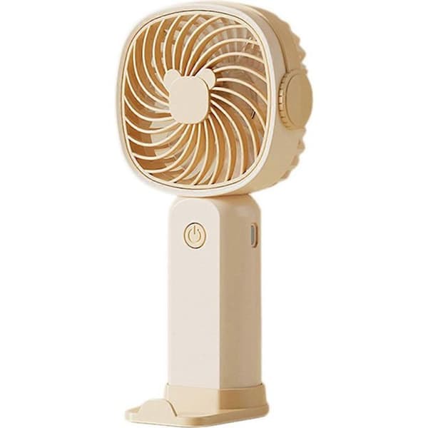 Kraftig bærbar håndholdt sommervifte, inkluderer mini telefonstativ, gul, AquaForge