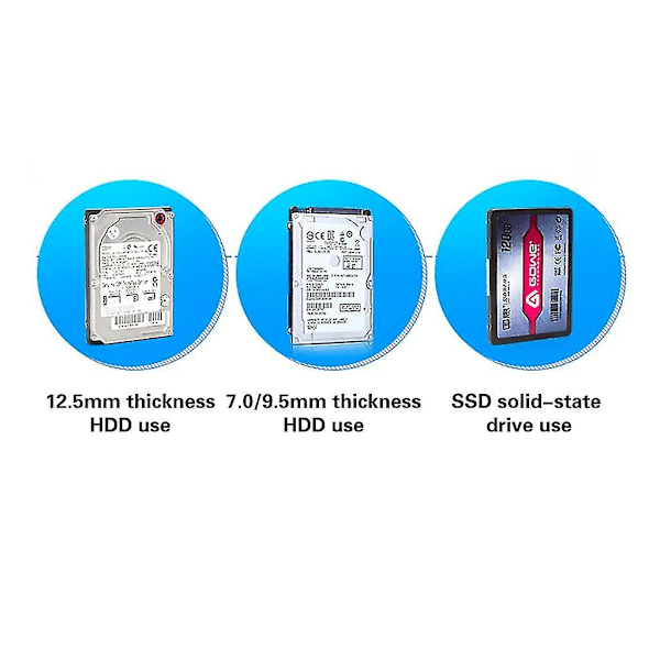 Høy kvalitet Super-Speed USB3.0 2.5 tommers SATA/SSD mobil harddisk kabinett - Støtter 8TB kapasitet og tre harddisktykkelser: 7.0/9.5/12.5mm