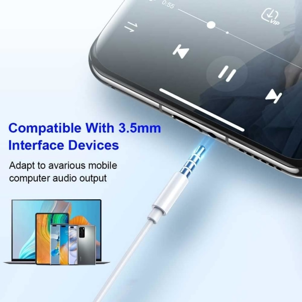 Langalliset kuulokkeet 3,5 mm:n kuulokeliittimellä mikrofonin äänenvoimakkuuden säätö urheiluharjoittelua varten Yhteensopiva matkapuhelimien kanssa Tabletit Kannettavat, 2 kpl pakkaus