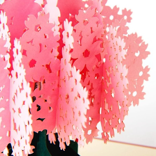 Kirsikankukka Pop Up -kortti, vuosipäiväkortti, 3D-onnittelukortti, Pop Up -kortti vaimolle äidille tyttöystävälle, Pop Up -syntymäpäiväkortti, äitienpäiväkortti, lahjakortti