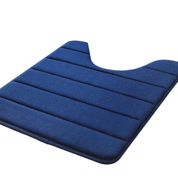 U-formet hukommelsesskum toiletbadmåtte hukommelsesskum tæpper Navy Blue
