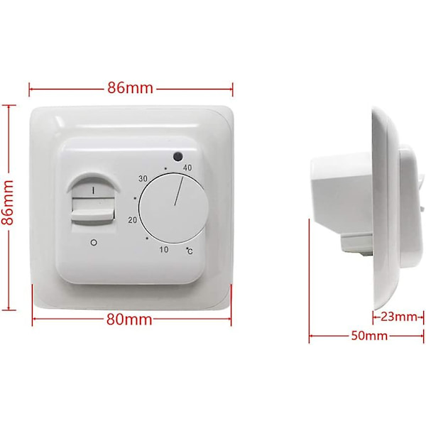 Manuell elektrisk gulvvarmetermostat med AC 220v 16a probe, mekanisk gulvvarmetermostatkontroller