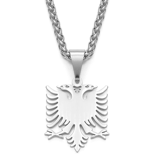 Albanska Eagle hänge halsband polerat rostfritt stål smycken etnisk stil kvinnor män