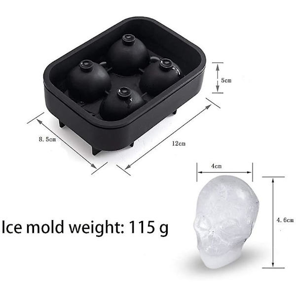4 stk. 3d kranieisform, fleksibel fødevarekvalitet silikonebakker form DIY