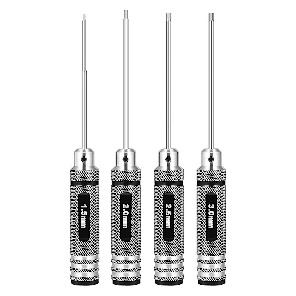 Ueetek 4-pack sexkantskruvmejselverktygssats för RC-helikopter, flygplan, bil (svart)