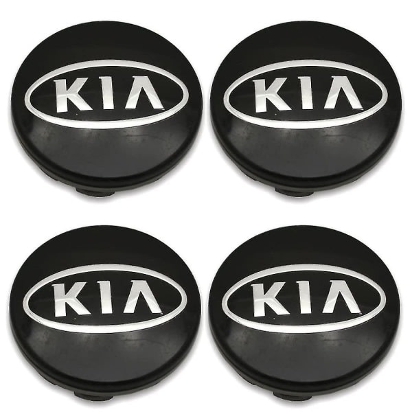 Black kia car wheel center caps cover 60mm 4 pcs for picanto, rio, forte, ev, soul, ceed