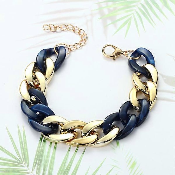 Shixin Hip Hop Overdrevet Tyk Led Kæde Armbånd Til Kvinder Ccb Materiale Store Brede Armbånd Mode Hånd Kæder Smykker S07-7