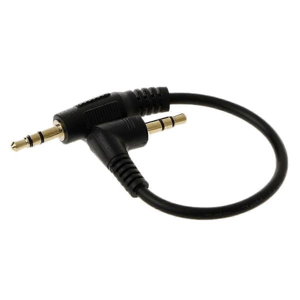 Kort Guld 3,5 mm 10 cm Han Retvinklet Til Han Lige Stereo Bil AUX Lydkabel