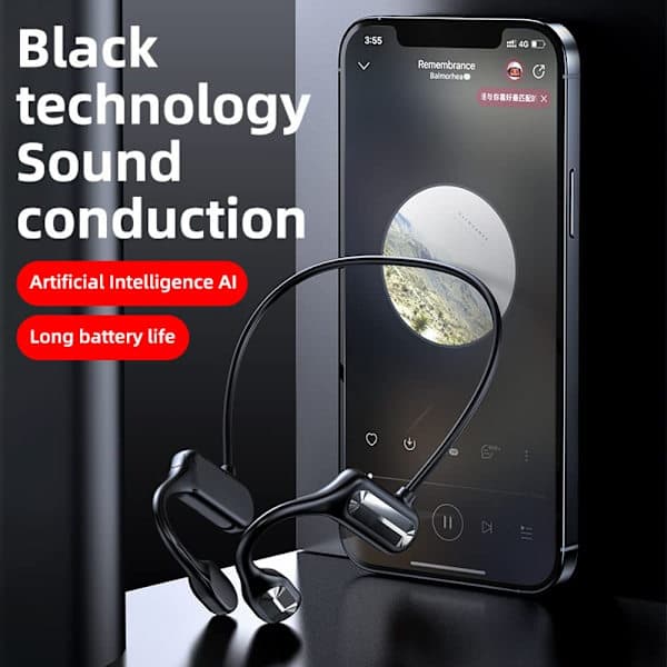 Benledningshodetelefoner for trådløs benledning, Bluetooth 5.2 Open Ear