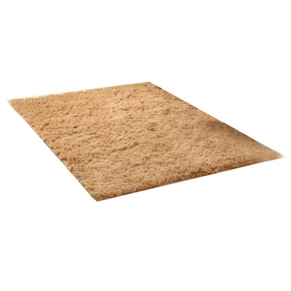 Mjuk enfärgad plyschmatta tvättbar tjock fluffig golvmatta för vardagsrum och sovrum Khaki