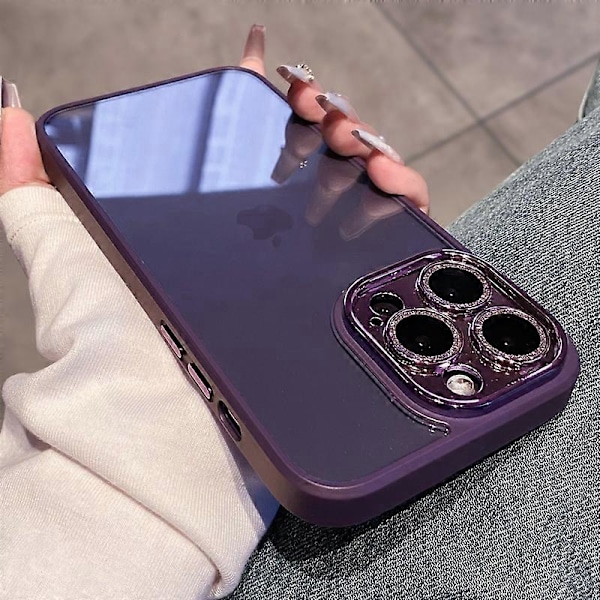 Ylellinen kimaltava timantti läpinäkyvä suojakotelo iPhone 14 13 12 11 Pro Max Plus -puhelimille, linssinsuojaus, iskunkestävä puskurikotelo For Iphone 13 pro max