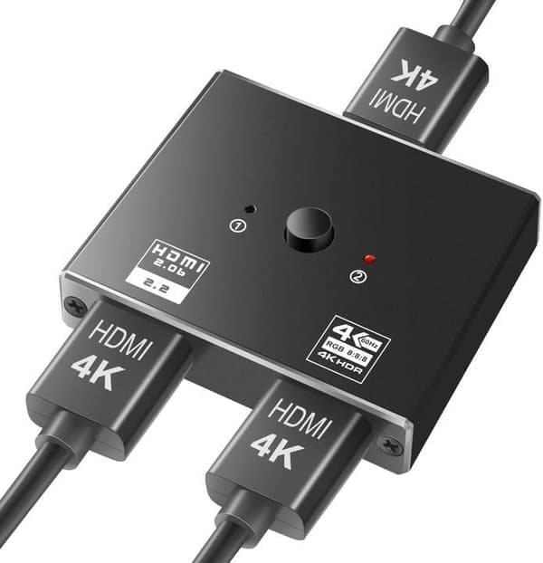 HDMI 2.0 Switch 2 ind 1 ud 4K HDMI Splitter 1 ind 2 ud