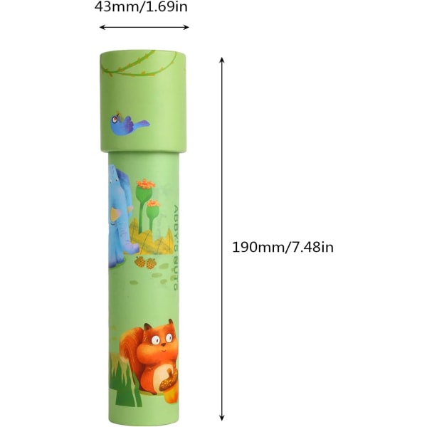 Kalejdoskop pedagogisk leksak Kalejdoskop för barn pojkar och flickor ZWHT0206 (2 st, Abby's Nut + Park)