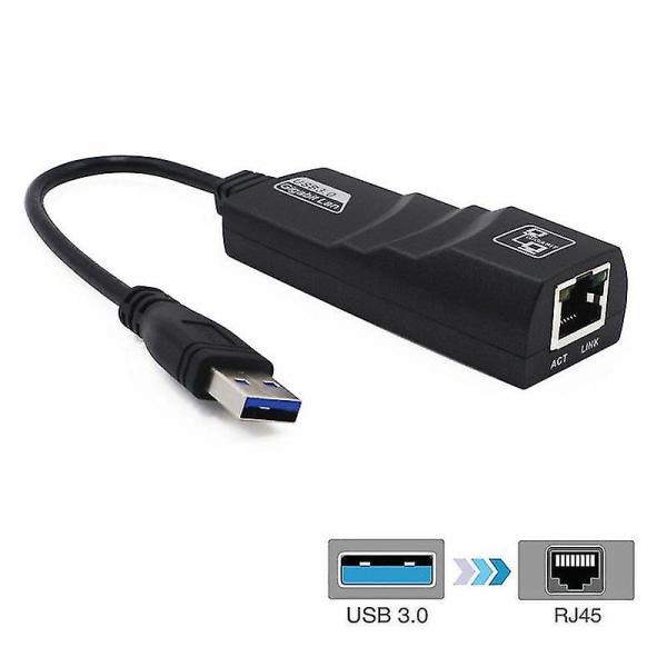 Usb 3.0 til 10/100/1000mbps Gigabit Rj45 Ethernet Lan Nettverksadapter for PC Mac Jikaix