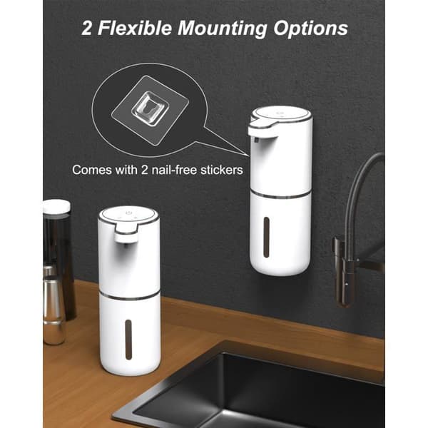 Automatisk sæbedispenser, 380 ML USB C genopladelig flydende sæbedispenser med 4 justerbare niveauer