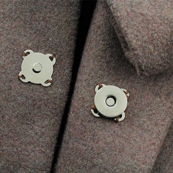 12 sæt magnetiske trykknapper sy i magnetiske blommepose spænder knapper trykknapper (15mm) (guld)