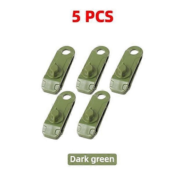 10/8/5 st Presenningsklämma Markis Tältklämma Kapell Fästspänne Käkgrepp Utomhus Camping Krok Ankare Vindtätt Rep Hulling 5 PCS Green China