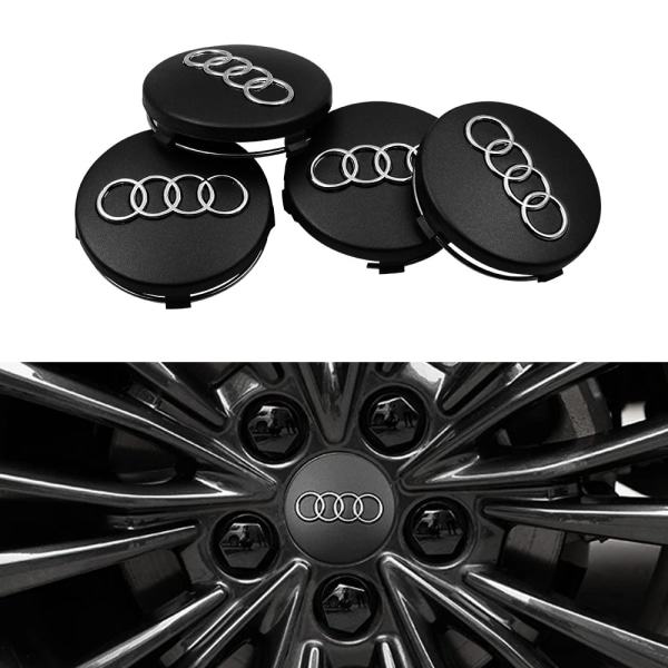 4-pak - Audi centerhjulkapsler / hjulnavnemblemer - Bil 69 mm