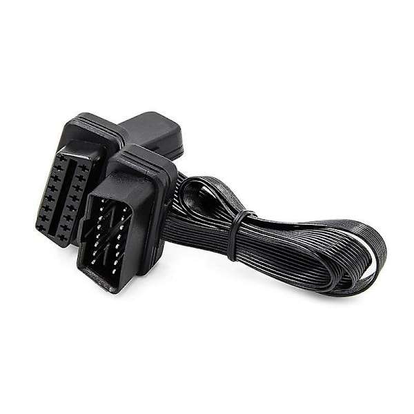 Forlænger Dobbelt Stik Y-Splitter Obd Obd2 16-polet Han til Hun Forbindelse Flad + Tynd