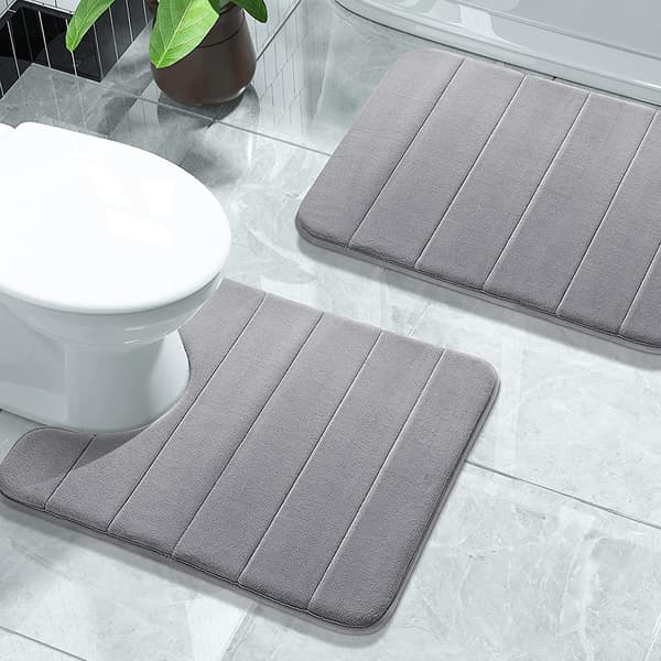 U-formet Memory Foam Toalettmatte Memory Foam Tepper Gray