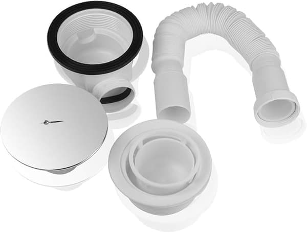 Dusjavløp med vannlås for dusjkar med avløpshulldiameter 90 mm, fleksibel slange