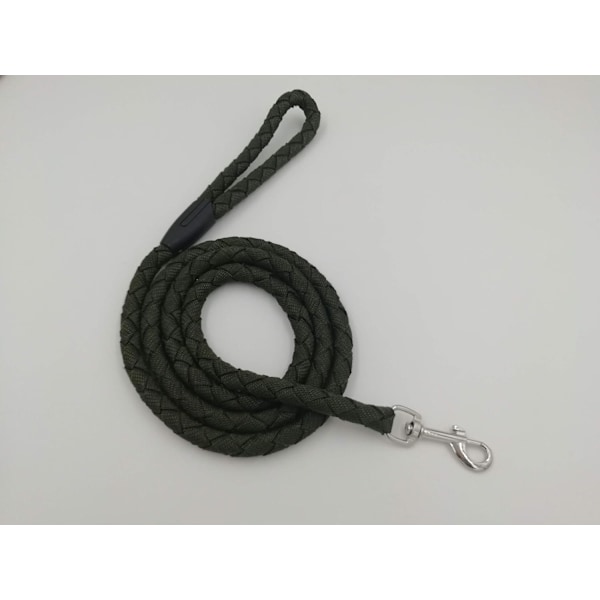 Hundeforing av nylon, tau for hunder, treningsforing for mellomstore og store hunder med rustfritt stålspenne, 1,5 m lang og 1,2 cm bred (grønn)