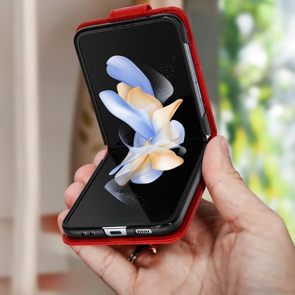 Folio-deksel til Galaxy Z Flip 4 med magnetisk flik, rød Red